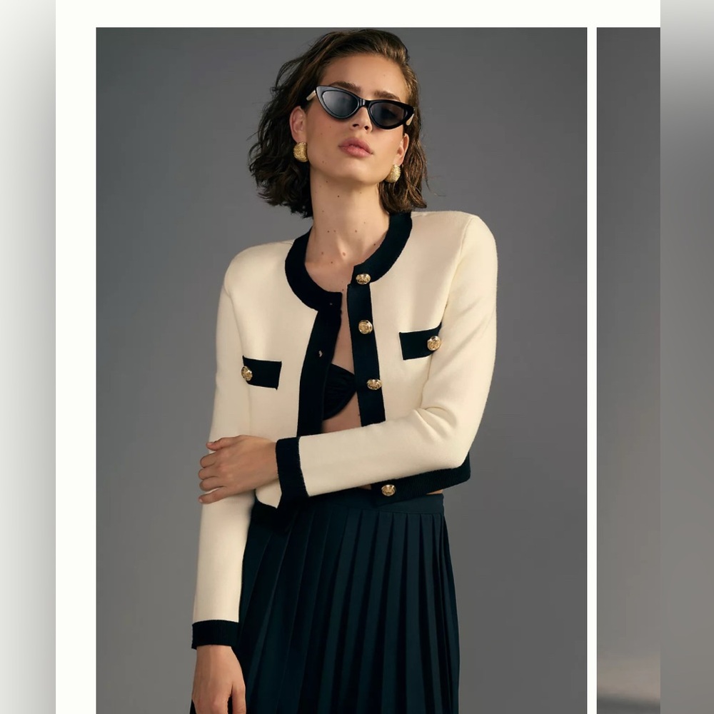 Anthropologie Endless Rose Cropped Cardigan Sweater